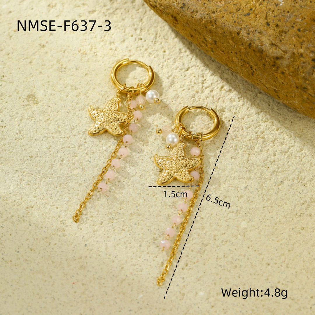 Ocean Necklace Bracelet Earrings Ring Set Niche Collection Ornament Women