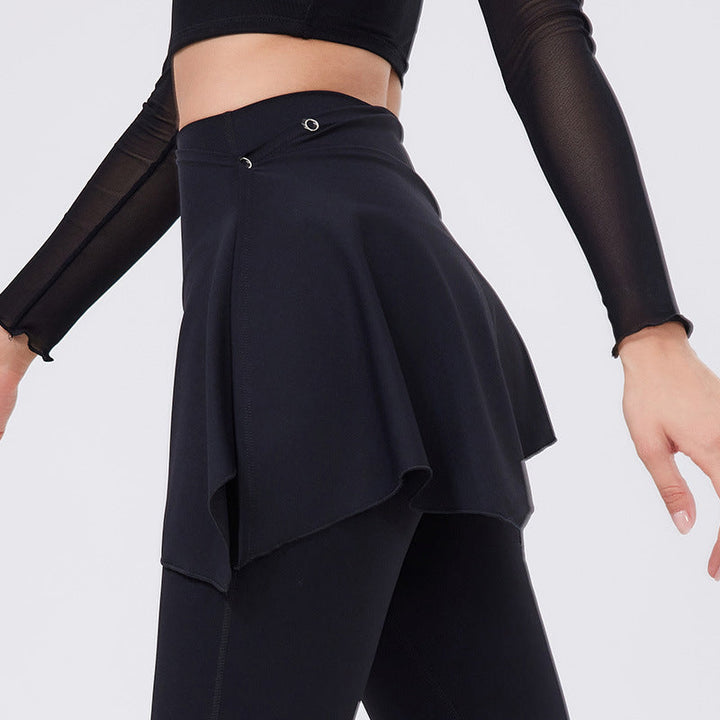 Yoga Pants Blocking Skirt Women Running One Piece Fart Curtain Outer Wear Fitness Sports Short Skirt Fitness Training Thigh Length