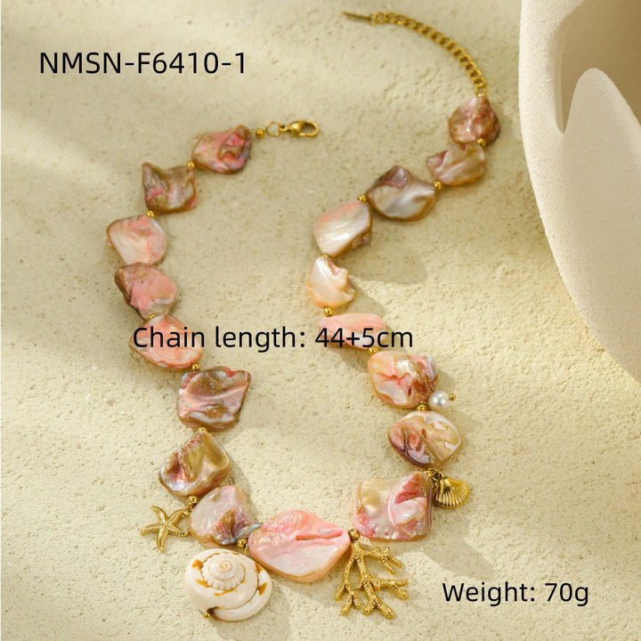 Ocean Series Beach Vacation Necklace Bracelet Earrings Shell Starfish Stainless Steel Summer Ornament