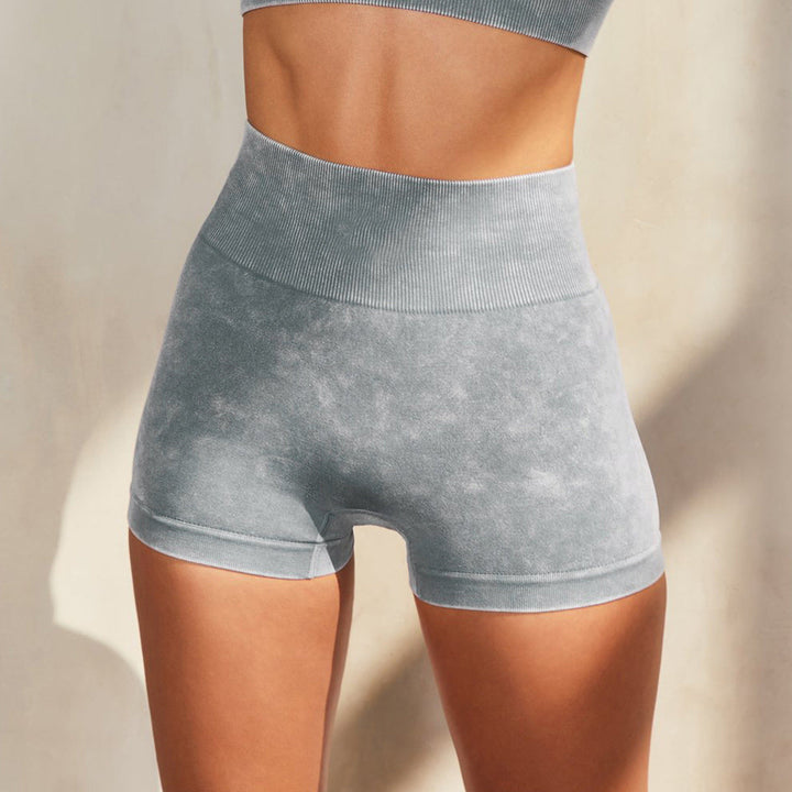 Seamless Stone Washed Workout Bra Shorts Sports Suit Running Body Tight Five Piece Set