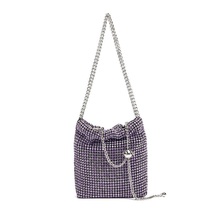 Rhinestone Full Diamond Small Golden Balls Shoulder Bag Diamond Embedded Dinner Messenger Bag for Women