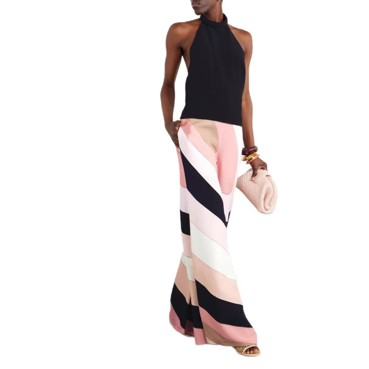 Summer Sexy Slim Fit Backless Printed One Piece Trousers
