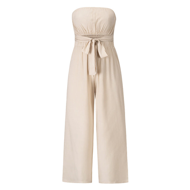Casual Fashion Set Sexy Backless Slim Fit Jumpsuit Straight Leg Trousers Set Spring Summer New