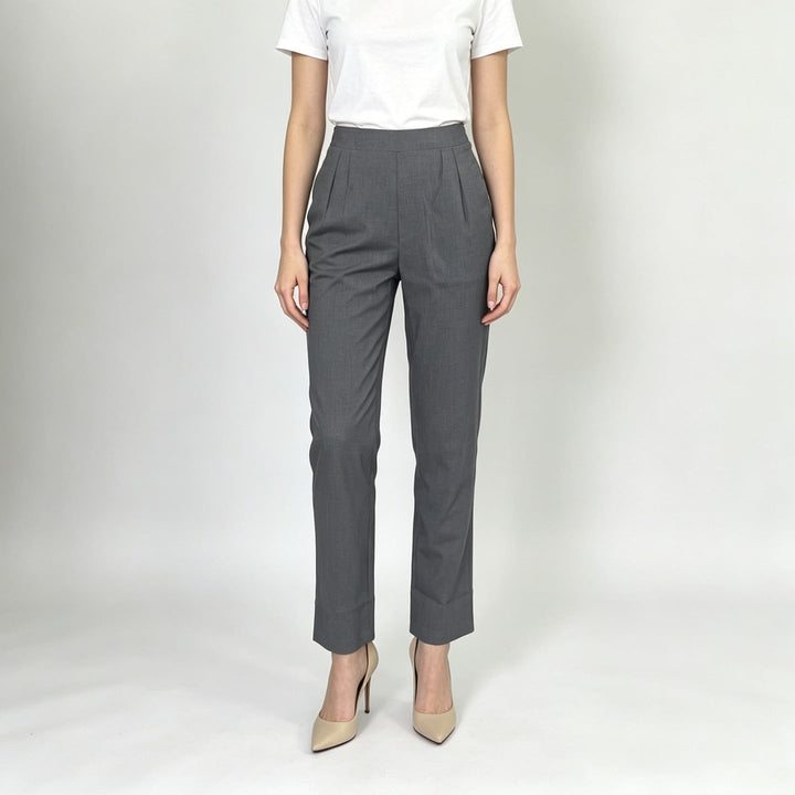 Pants Elegant All Matching Elastic Waistband Stretch Pocket Work Pant Women Office Casual Pants
