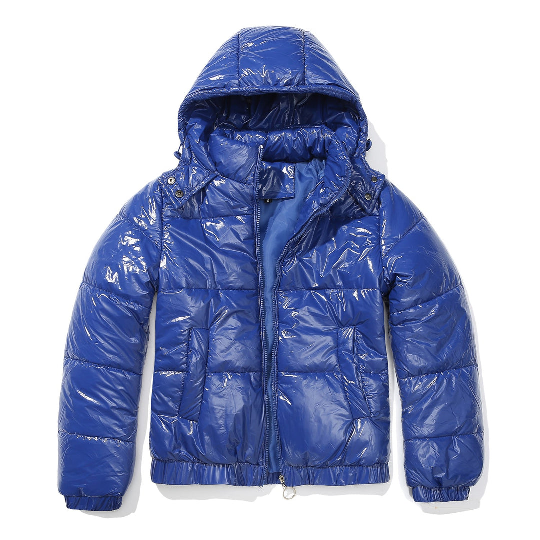 Fall Winter Hooded Cotton Padded Clothes 20D Film Splash Proof Fashionable Jacket Long Sleeve Glossy Cotton Padded Clothes for Women