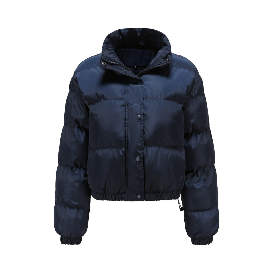 Autumn Winter Women Clothing Short Cotton Jacket Women Long Sleeve High Collar Warm Coat Loose Casual Cotton-Padded Clothes