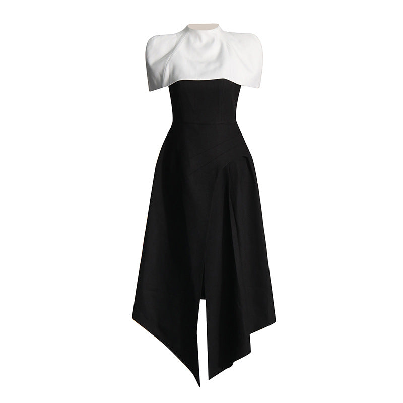 Elegant Vietnam Special Interest Design Detachable Pullover Patchwork Cami Dress Women Summer Slit Dress Women