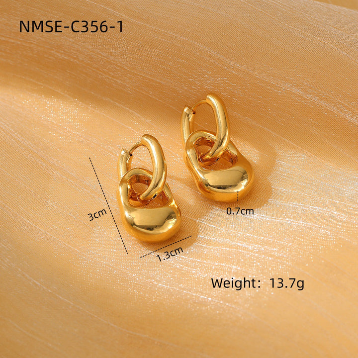 Arrival Water Drop Lotus Shape Titanium Steel Earrings Affordable Luxury Trendy All Match Non Fading Stainless Steel Eardrop