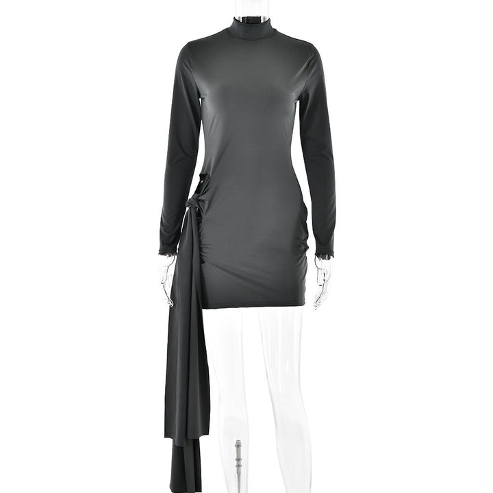 Spring Arrival Dress Sexy Round Neck Long Sleeve Slim Fit Hip Wrapped Short Dress Women