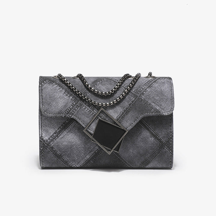 Color Ink Gradient Small Square Bag Personality Rhombus Embossed Chain Messenger Bag