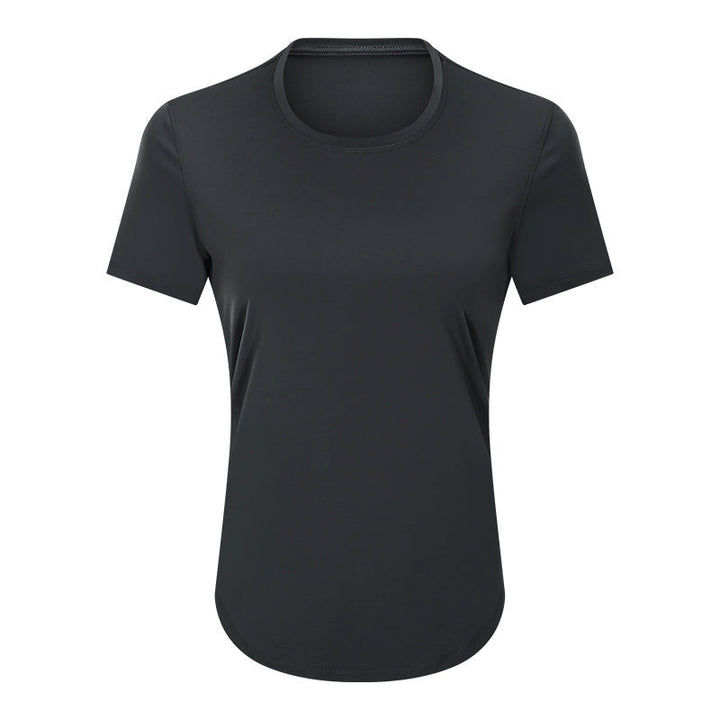 Summer Simple Loose-Fitting Sanding Yoga Short Sleeve Lightweight Breathable Sports Running Fitness Clothes Women