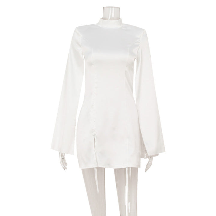 Slim Fit Slimming Light Luxury Court Advanced Satin Cape Sleeve Dress Short Dress