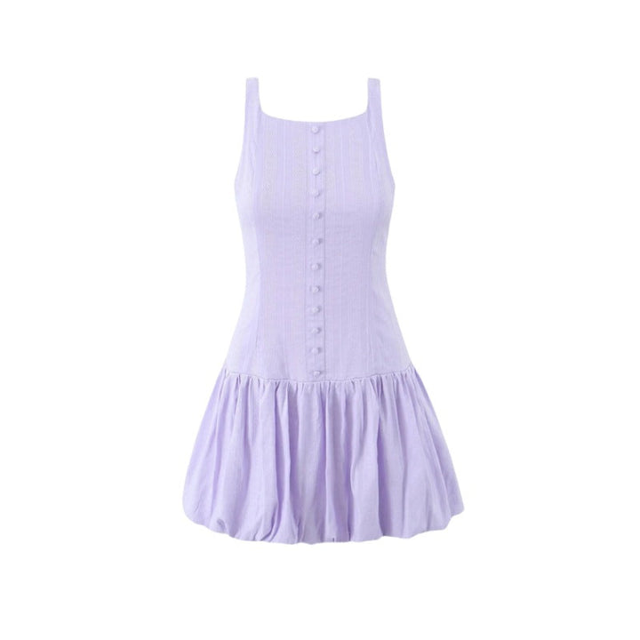 Sweet Girl Sexy Waist Tight Miniskirt Women Spring Summer Western Youthful Looking Breasted Sling Dress