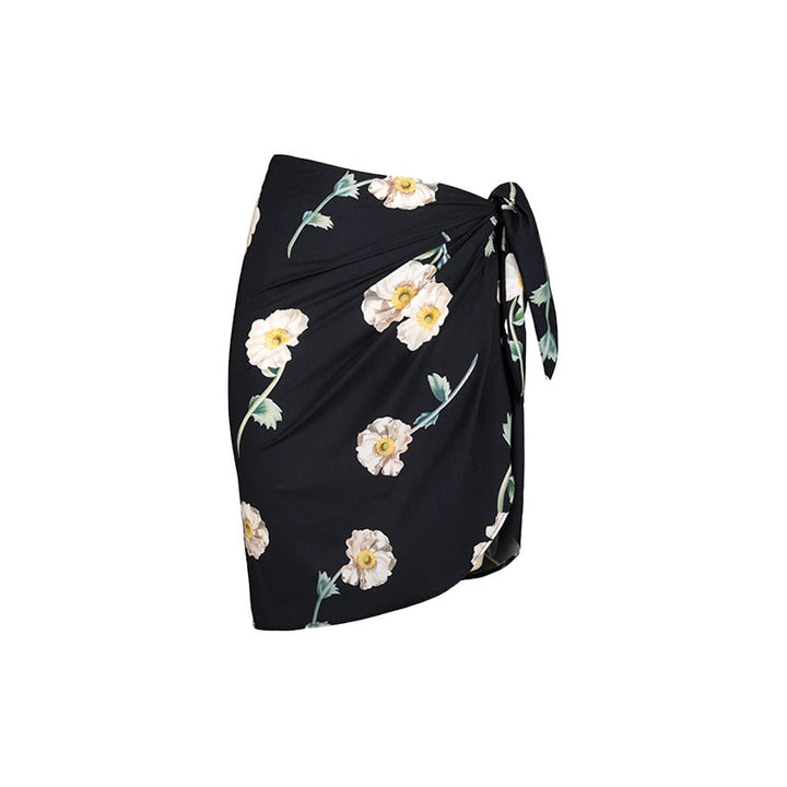Swimsuit Wooden Ear Tube Top Floral One Piece Swimsuit Set Women