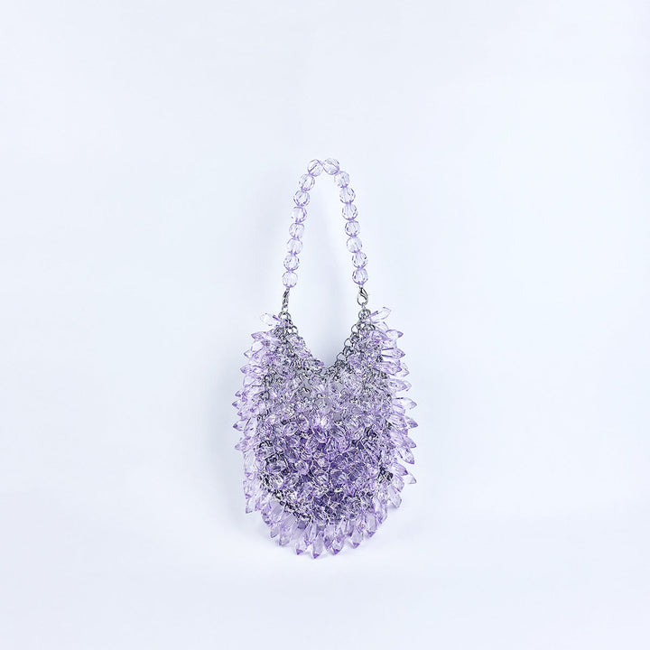 Niche Handmade Acrylic Solid Color Beads Women Portable Water Drop Bag High Sense Dinner Bag