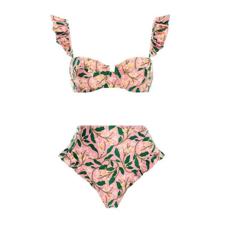 Three Piece Set Bikini Sexy Bikini Split Swimsuit Women Chiffon Dress Swimsuit Outfit