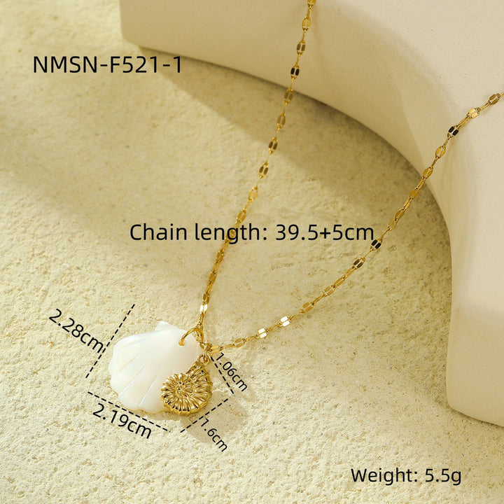 Niche Design Shell Beach Ocean Series Embellished Necklace Starfish Dolphin Clavicle Chain