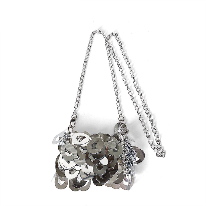 Niche Hollow Out Cutout out Sequin Chain Mini Bag Women Bag Autumn Popular Messenger Bag