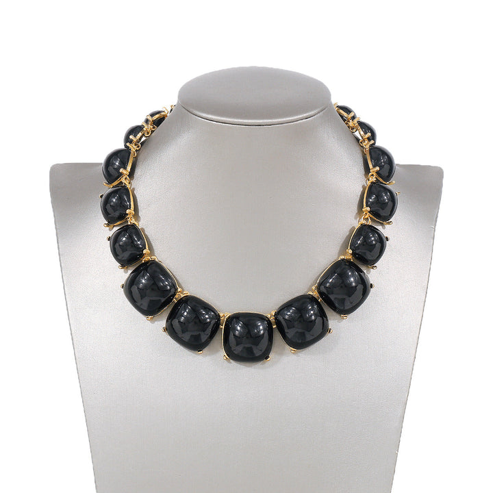 Ornament Personality Magazine Alloy Rhinestone Necklace Earrings for Women
