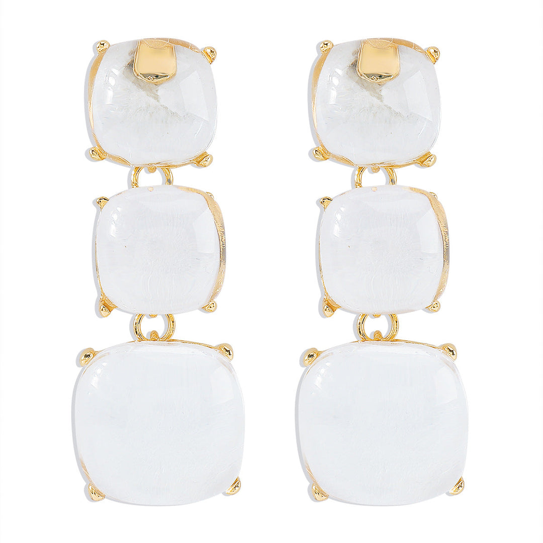 Ornament Personality Magazine Alloy Rhinestone Necklace Earrings for Women