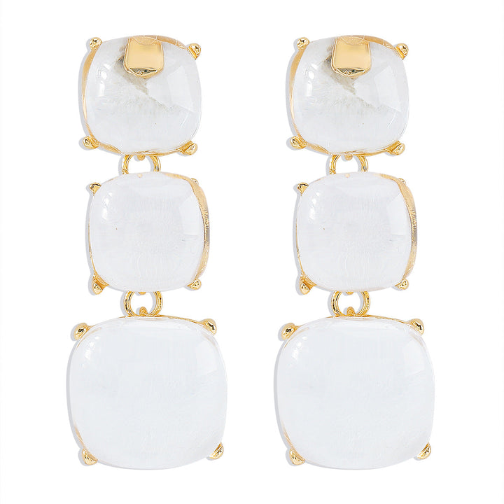 Ornament Personality Magazine Alloy Rhinestone Necklace Earrings for Women