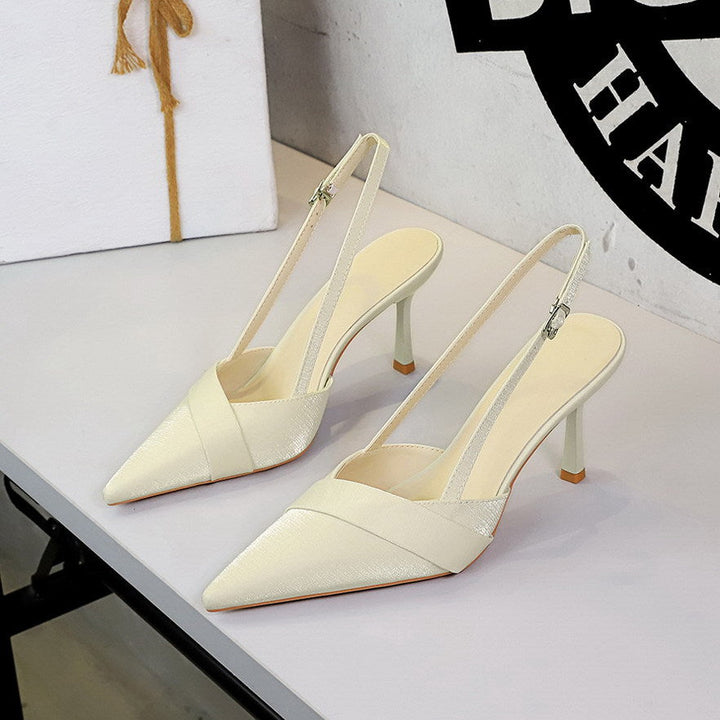 French Satin Ribbon Pointed Toe Ankle Strap Buckle Sexy Party Women Shoes Stiletto High Heel Shoes Women Shoes