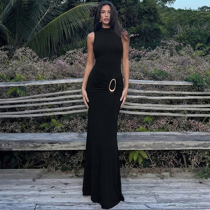 Women Clothing High Waist Twisted Sexy Backless Sheath Dress
