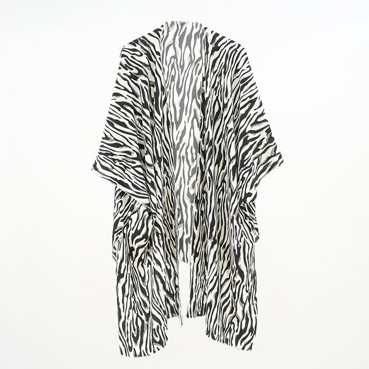 Black White Tree Print Sun Protection Seaside Vacation Quick-Drying Sun Protection Clothing Women Blouse