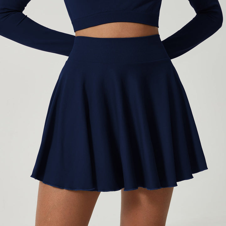 Ice High Waist Yoga Skirts Exercise Skort Tennis Skirt Exercise Workout Quick Drying Sun Protection Skirt