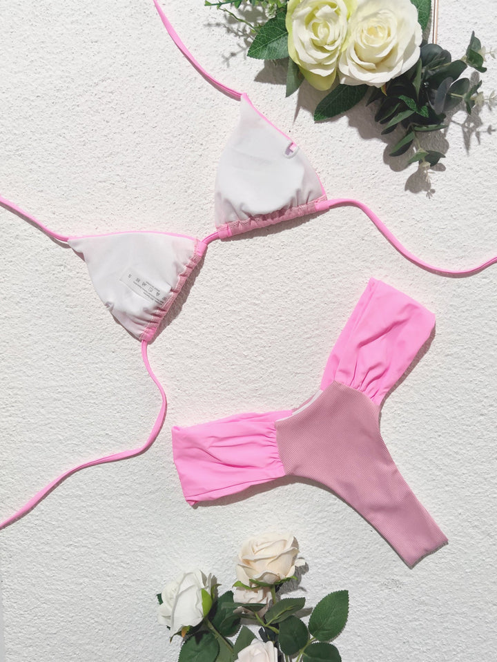 Bikini Stitching Swimsuit Split Swimsuit Women Tied Swimsuit Sexy Bikini