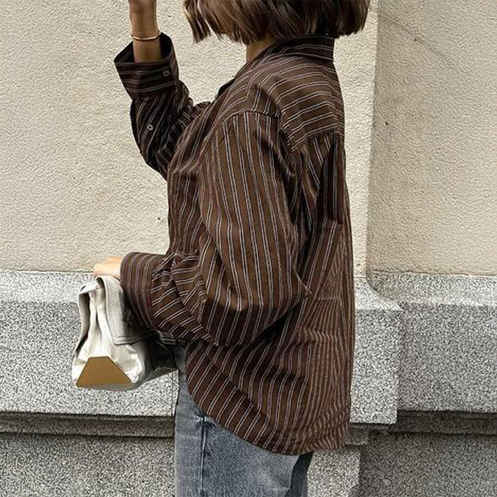 Women Clothing Autumn Casual Vacation Plaid Long Sleeve Coat Shirt