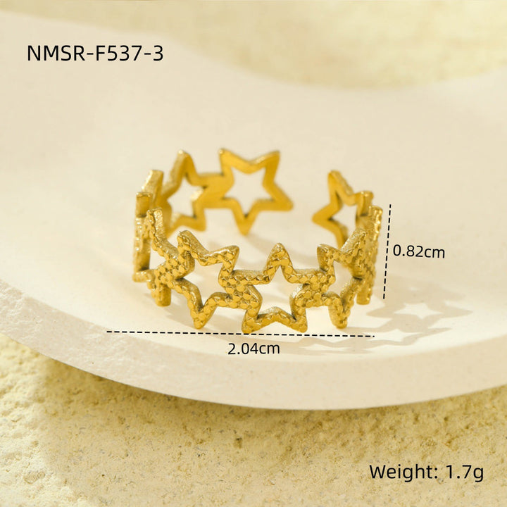 Stainless Steel Open Ring Multi Layer Geometric Abstract Hollow Out Cutout All Match Earrings Accessories