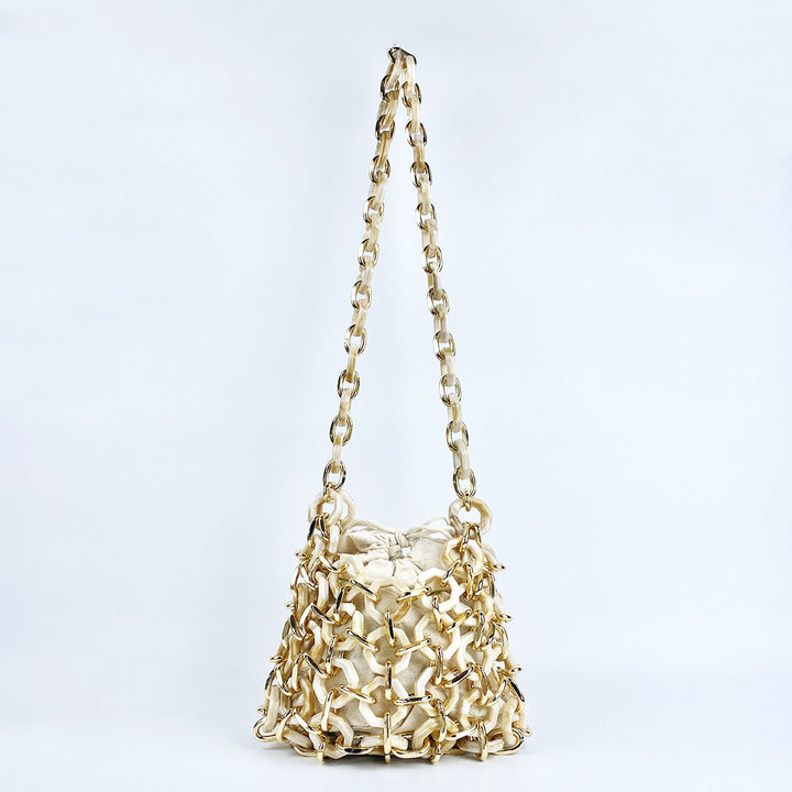 Niche Unique Dignified Hollow Out Cutout Acrylic Woven High Grade Exquisite Shoulder Bag Women