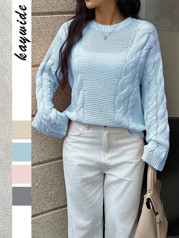 Casual Simple Wool Long Sleeve Sweaters Women Clothing Autumn Winter