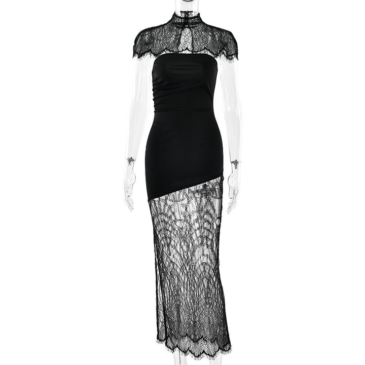 Arrival Lace Cappa Tube Top Dress Sexy Slim Fit Backless Split Dress Women