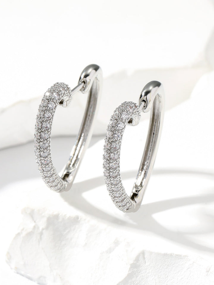 Golden Love Ear Clip Design Ear Studs Multicolor Zircon Elegant Graceful Earrings