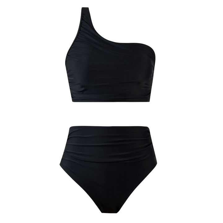 High Waist Solid Color Bikini Swimsuit Women Split Swimsuit Bikini