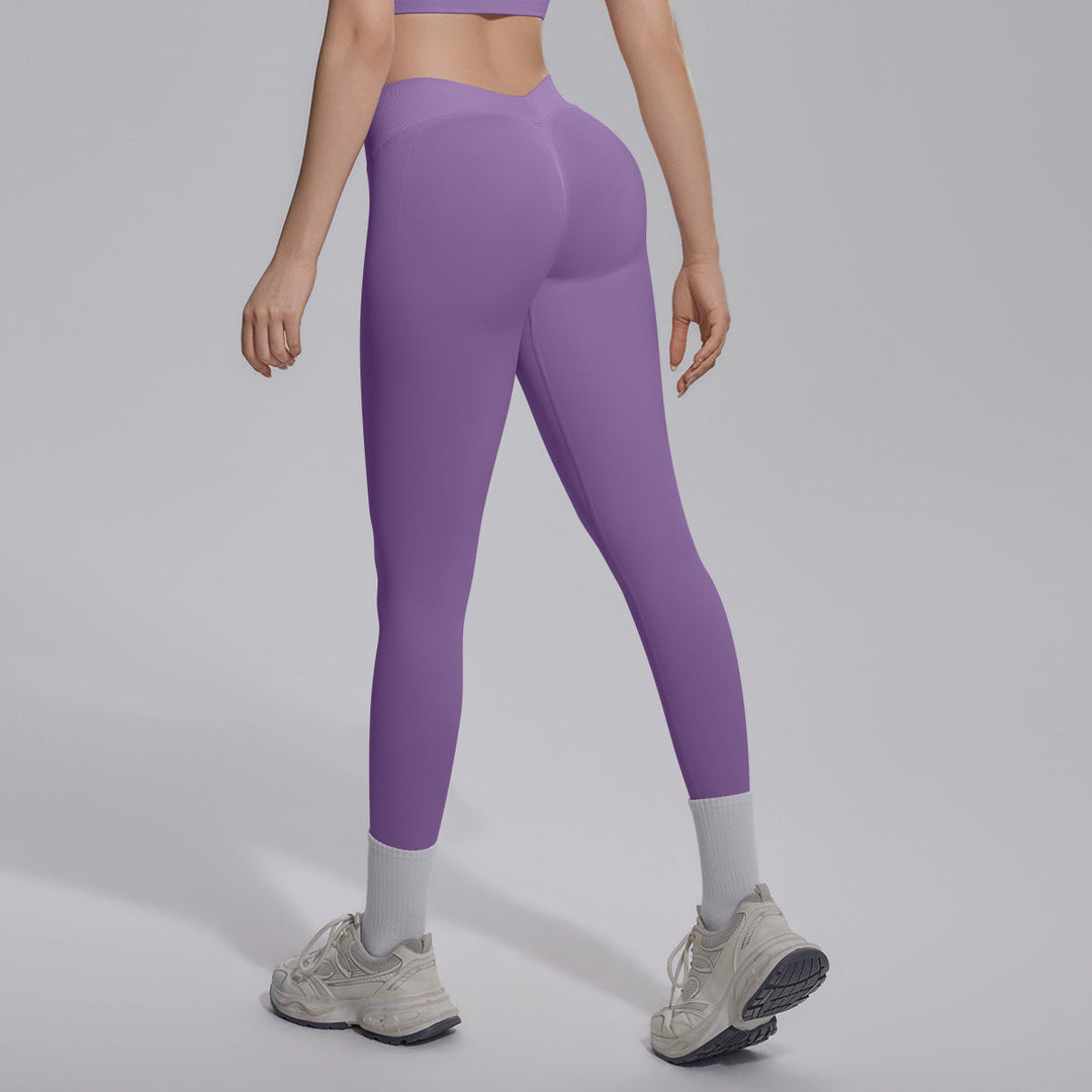 Peach Hip Seamless Knitted Yoga Pants V Skinny Slimming Running Sports Quick Drying Fitness Trousers