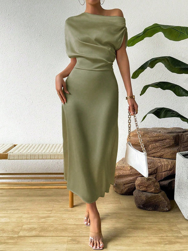 Women Clothing Trendy Summer Satin Satin Women Summer Dress Tight Jumpsuit Long Dress