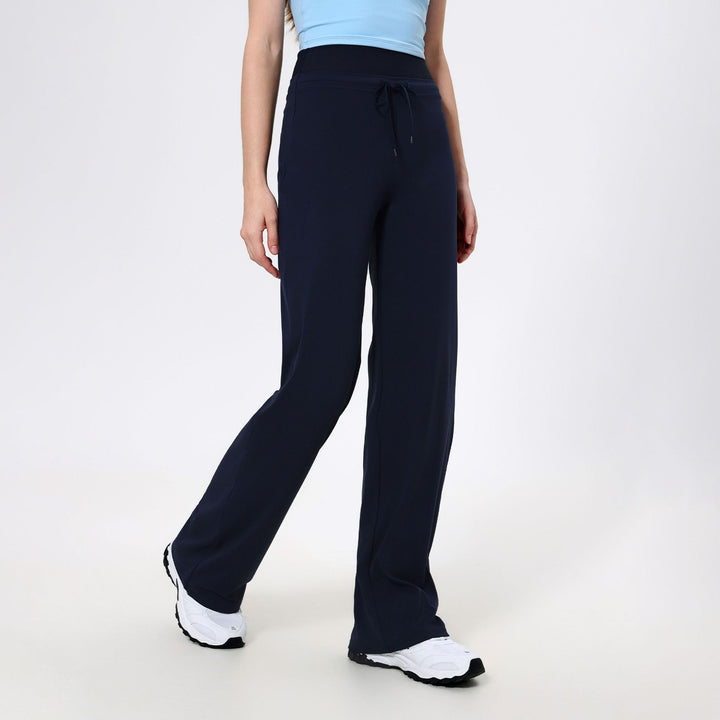 High Waist Thread Belly Contracting Sports Loose Straight Leg Trousers Women Quick Drying Running Thin Fitness Pant Belt Nude Feel Yoga Pants
