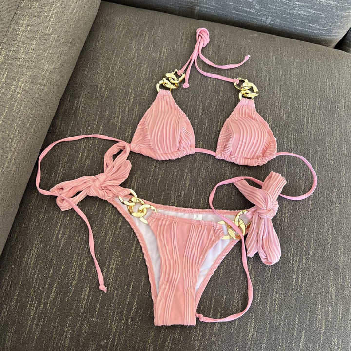 Sexy Split Swimsuit Chain Bikini Swimsuit Bikini