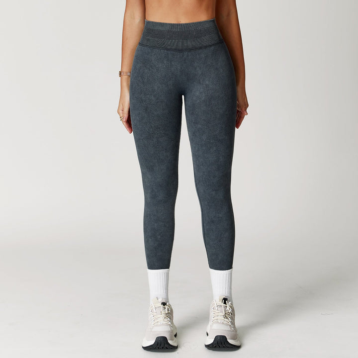 Sollinarry Seamless Stone Washed Yoga Pants High Waist Hip Lift Tight Trousers Running Sports Fitness Yoga Trousers for Women