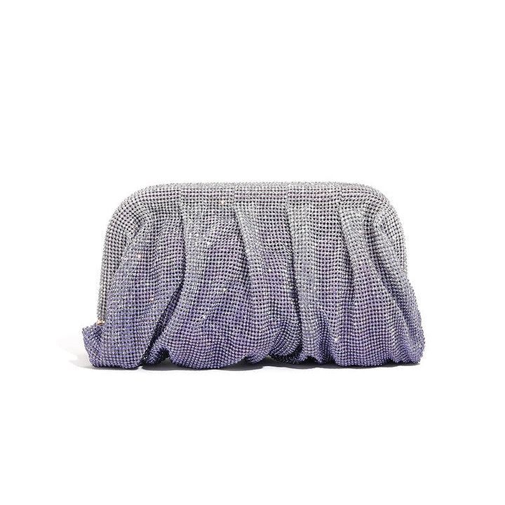 Rhinestone Cloud Bag Pleated Women Bag Texture High End Cosmetic Bag Niche Messenger Bag