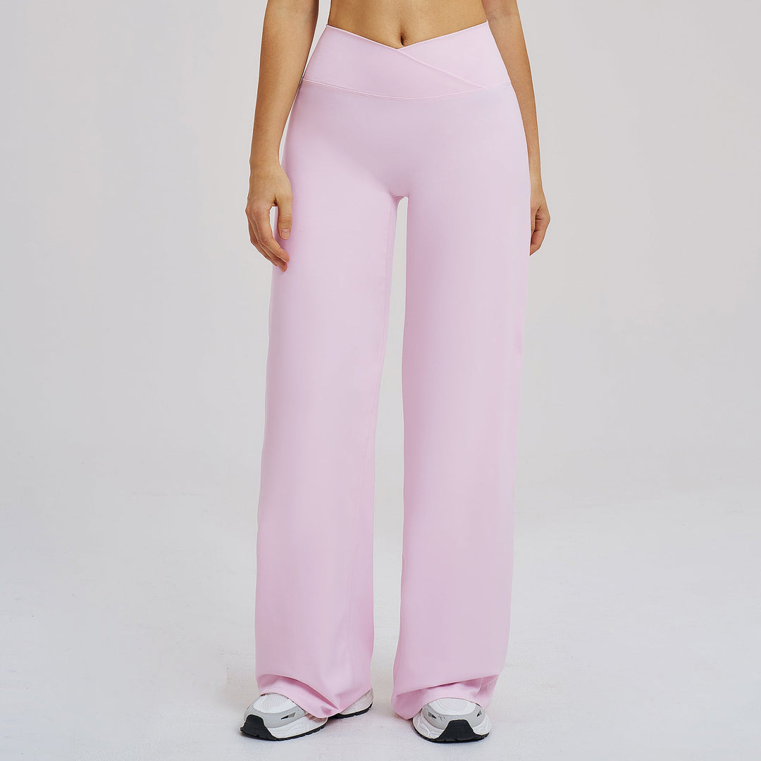 Brushed Casual Wide Leg Pants Cross Waist Brushed Loose Pants Outdoor Running Sports Wide Leg Pants