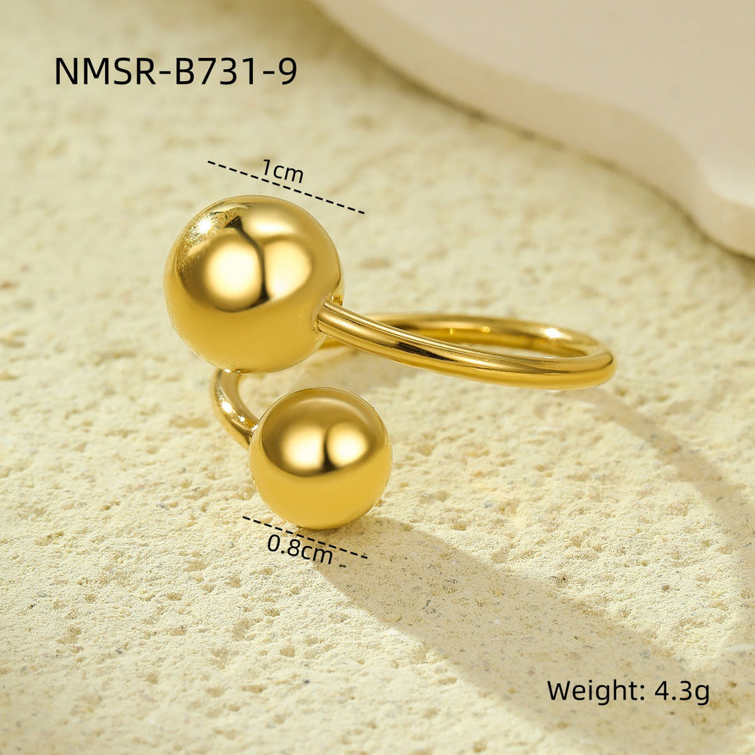 Niche High Grade Stainless Steel Ring Geometric Abstract Open Irregular Asymmetric Non Fading Titanium Steel Ring Ornament