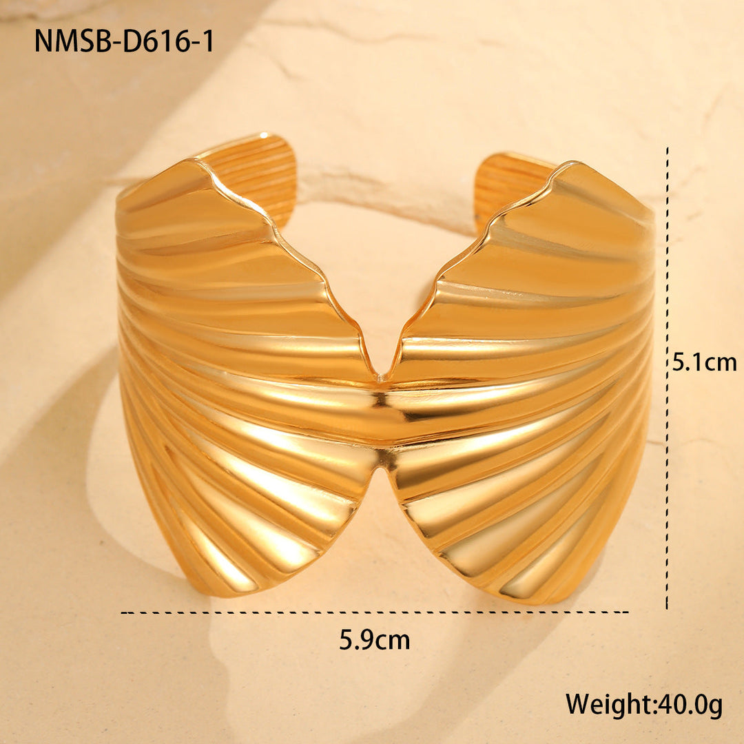 Ocean Coral Starfish Shell Exaggerated Titanium Steel Bracelet Stainless Steel 18K Gold Plating Bracelet