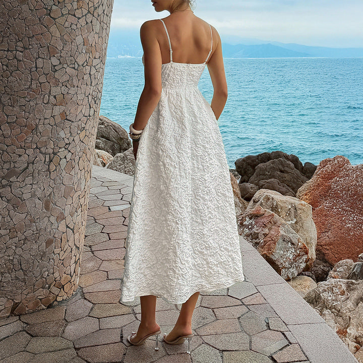 Casual Vacation Solid Color Strap Dress Spring Summer Women Clothing