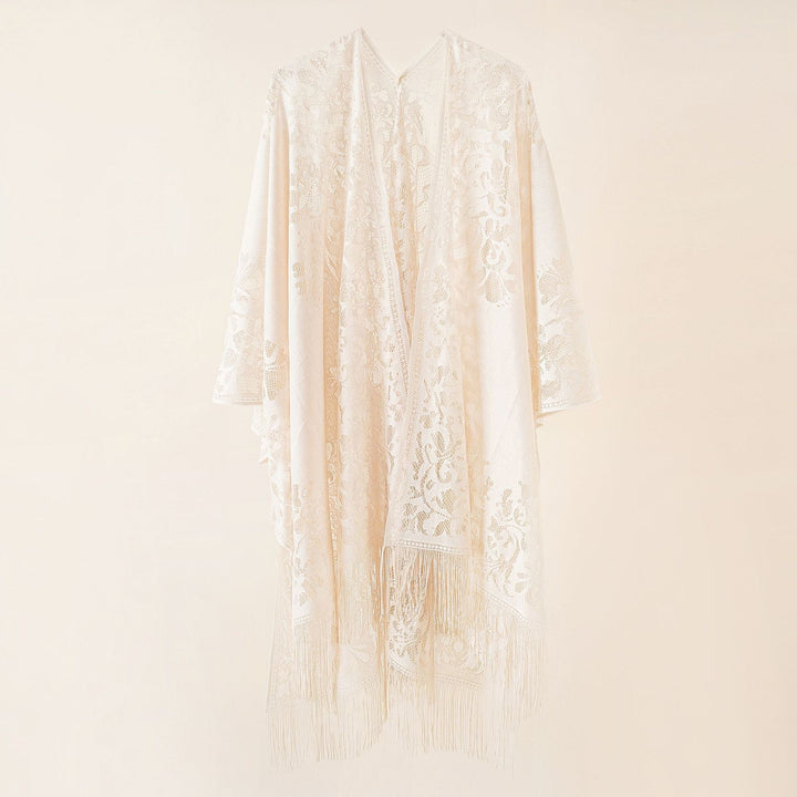 Lace Large Shawl Leaky Lace Cardigan Sun Protection Clothing Beach Cover Up Sun Protection Shawl