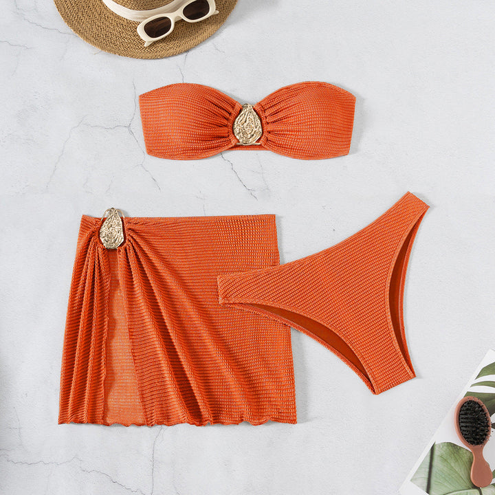 Spring Vacation Beach Three Piece Split Swimsuit Skirt