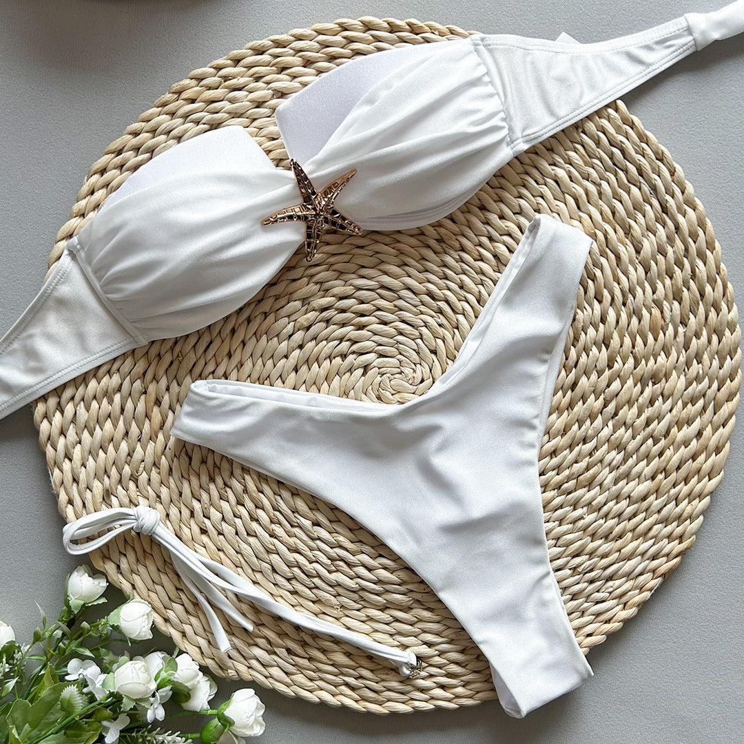 Bikini Sexy Bikini Tube Top Stitching Split Women Swimsuit Swimsuit Women